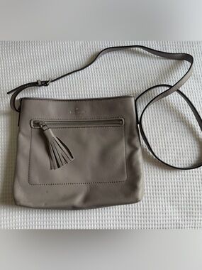 Kate Spade Taupe Pebbled Leather Crossbody Bag